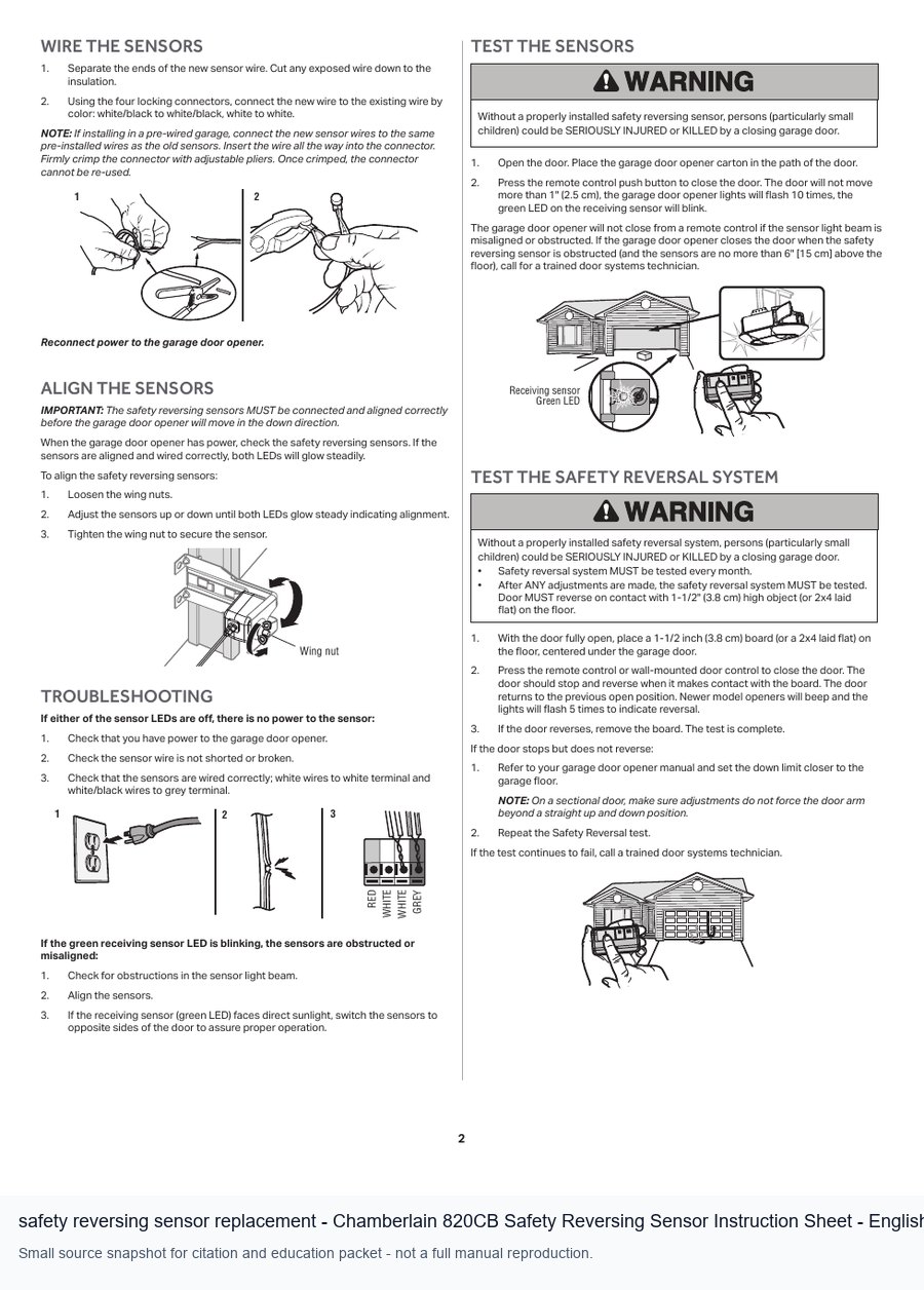 safety reversing sensor replacement